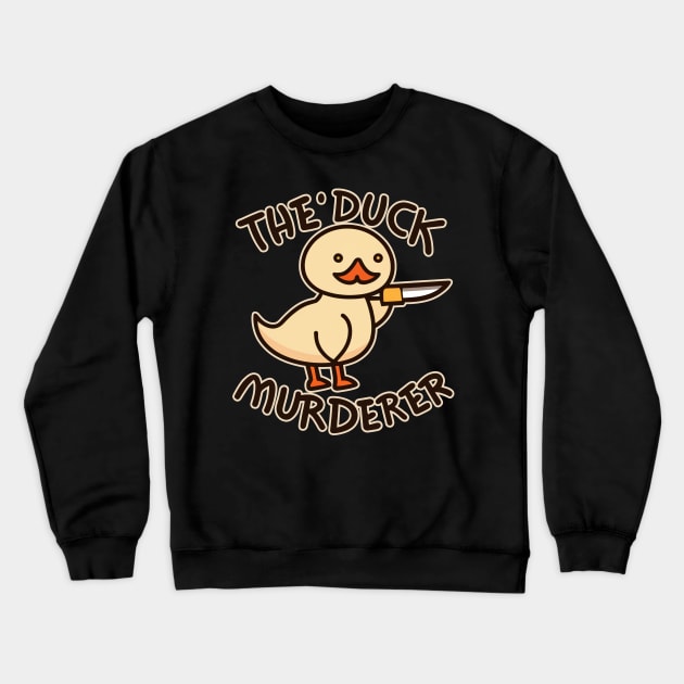 Funny Murderer Duck With Knife Halloween Crewneck Sweatshirt by fupi